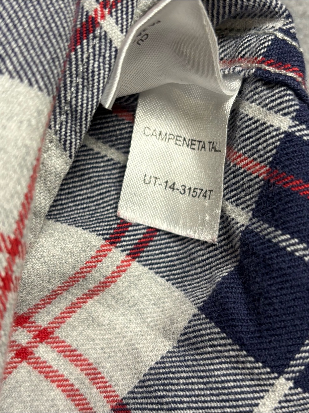 UNTUCKit Campeneta Plaid Shirt Large Tall Slim Cotton Navy Red Button Down - Picture 5 of 9